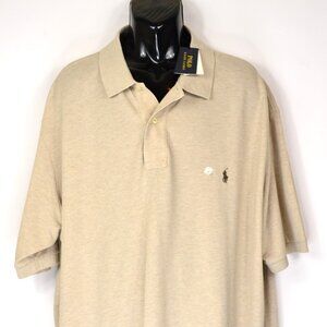 Polo Ralph Lauren Men's Size 4LT Tan Cotton Short Sleeve Polo Shirt NWT